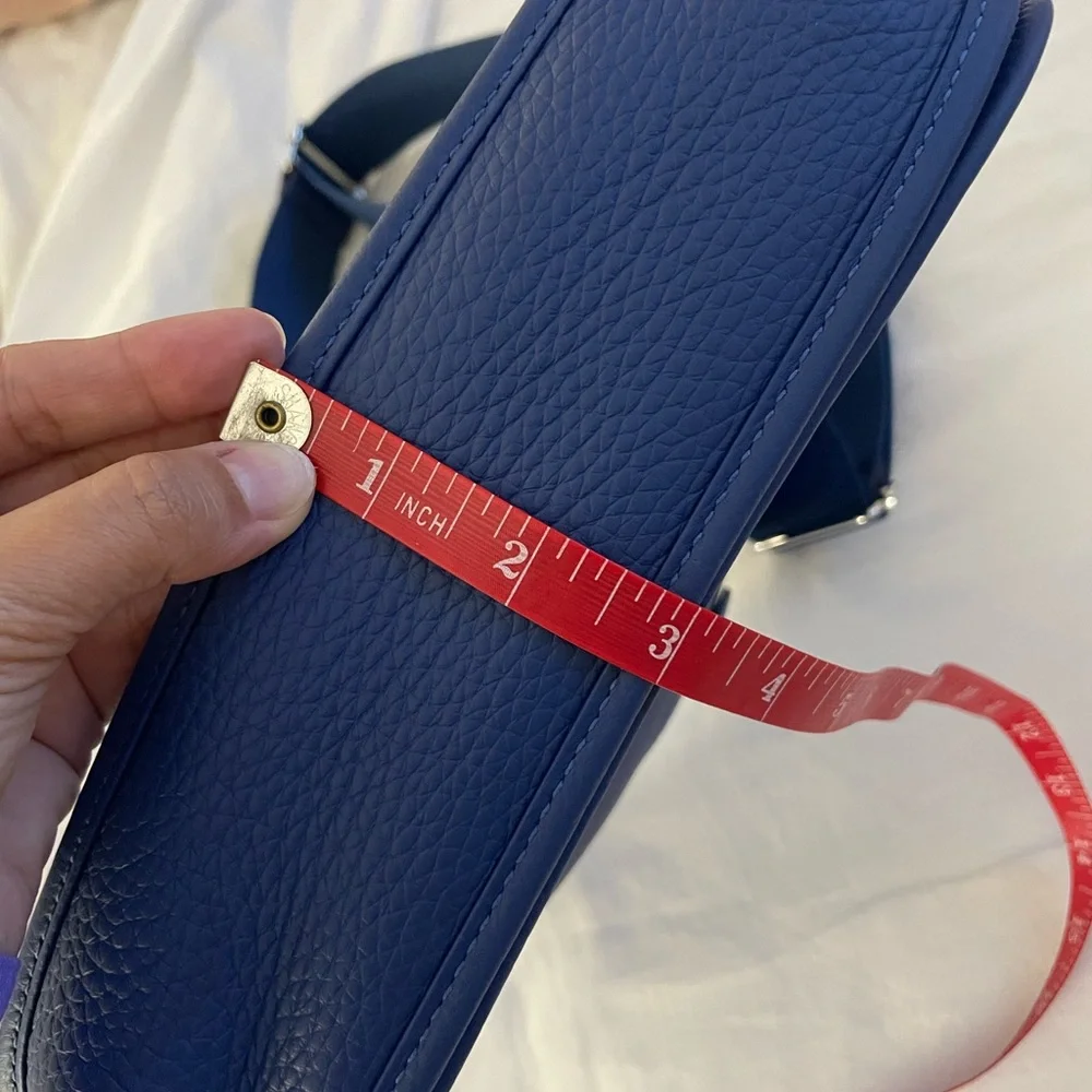 2025 Hermès Evelyne III 29 PM Bleu Tie Taurillon Clémence Leather Crossbody Bag